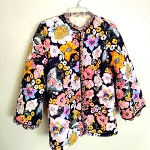 James ascher Sherpa Fleece Lined Ruffle Trim Kayla Jacket sz S